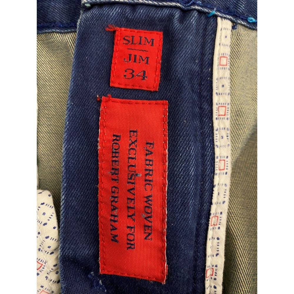 Robert Graham Jeans Men Size 34 Blue Slim Jim Pants Actual 36x31 Dark Indigo - Picture 9 of 10